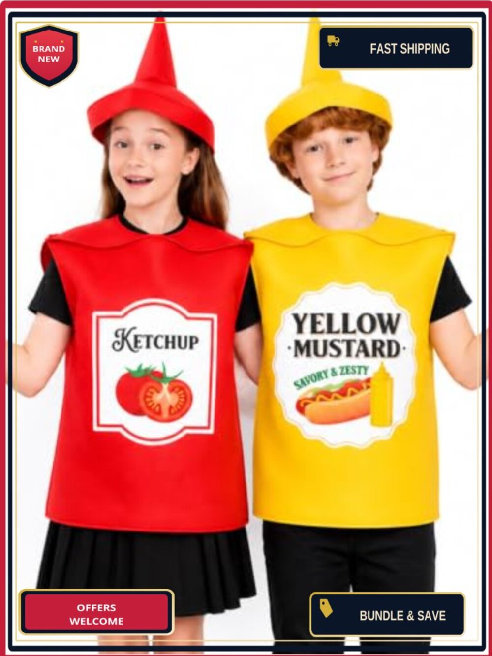 2 Set Kids Cosplay Costume Polyester Top Elastic Hat Halloween Pretend Play